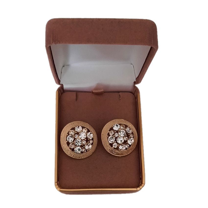 Large Bling Stone Button Clip On Earrings(2)