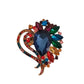 Large Blue Centre Multi Colour Diamante Brooch