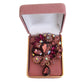 Large Burgundy And Purple Stone Drop Brooch
