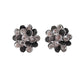 Large Crystal Set Round Clip On Earrings