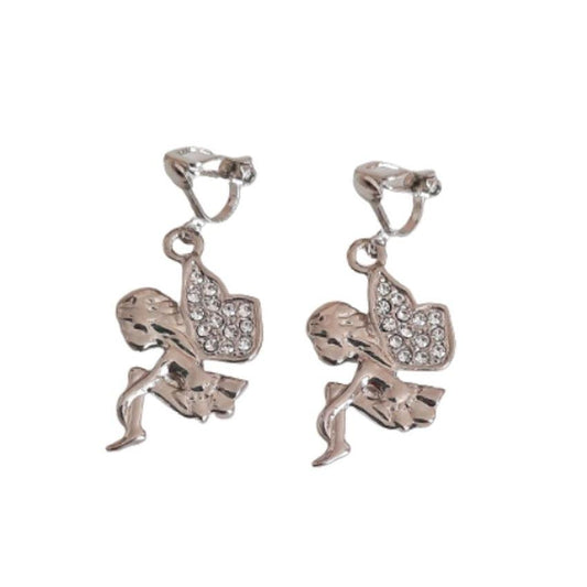 Large Diamante Fairy Clip On Earrings
