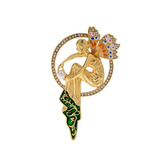 Large Fairy In A Ring Brooch