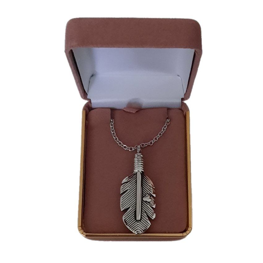 Large Feather Cremation Ashes Locket(2)