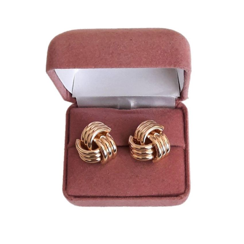 Large Gold Knot Clip On Earrings