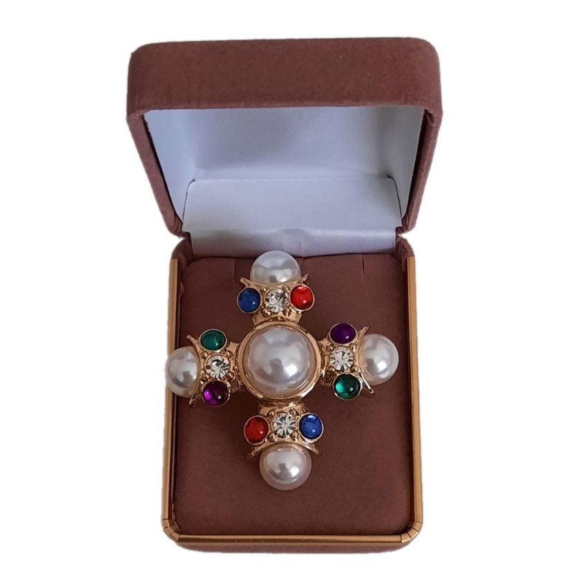 Large Pearl And Diamante Brooch(2)