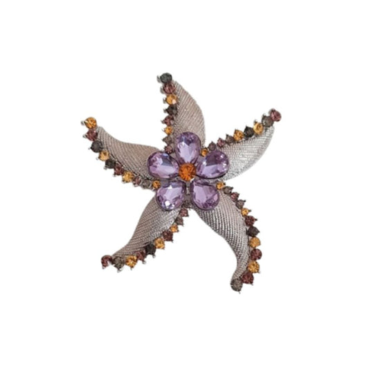 Large Purple Starfish Brooch