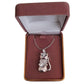 Large Silver Cat Necklace With a Cubic Zirconia Bow