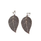 Large Silver Leaf Clip On Earrings