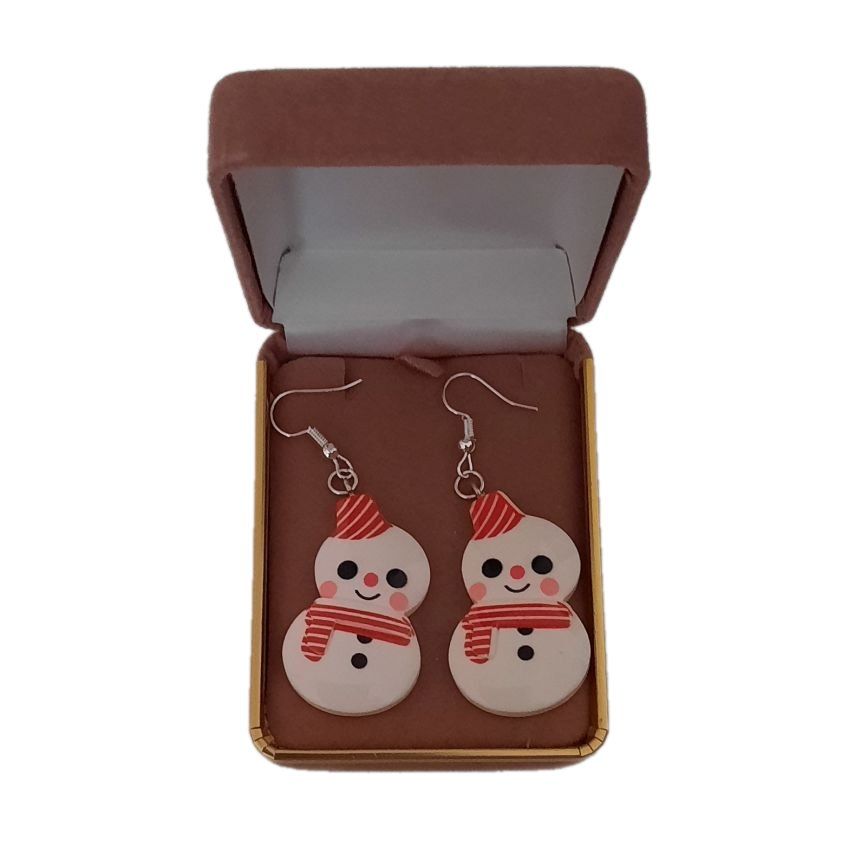 Large Snowman Christmas Earrings(2)