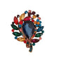 Large Blue Stone Multi Colour Ladies Brooch