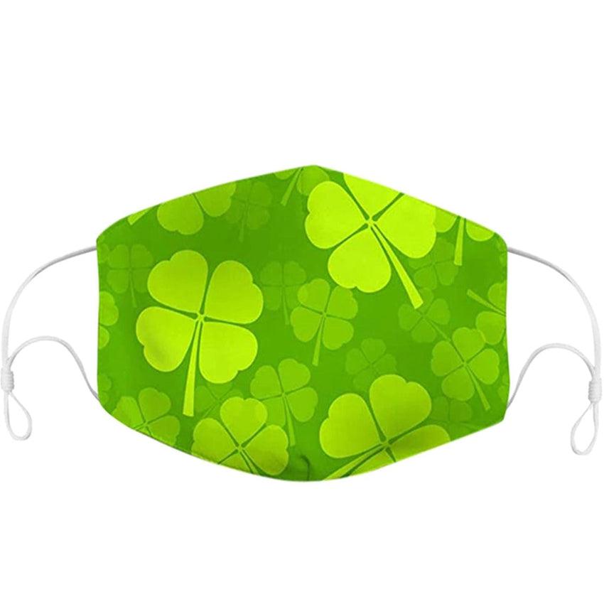 Large Bright Green Clover Face Mask
