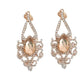 Large Diamante Gold Tone Chandelier Clip On Earrings