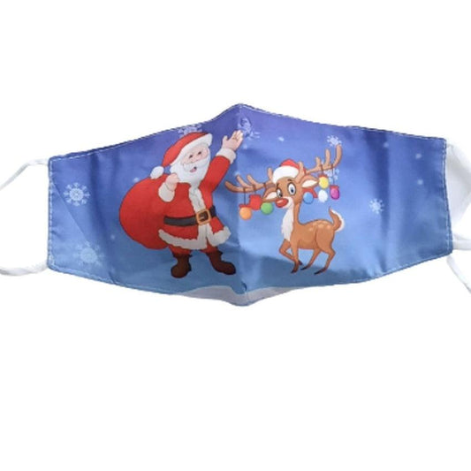 Large Fun Santa And Rudolph Face Mask