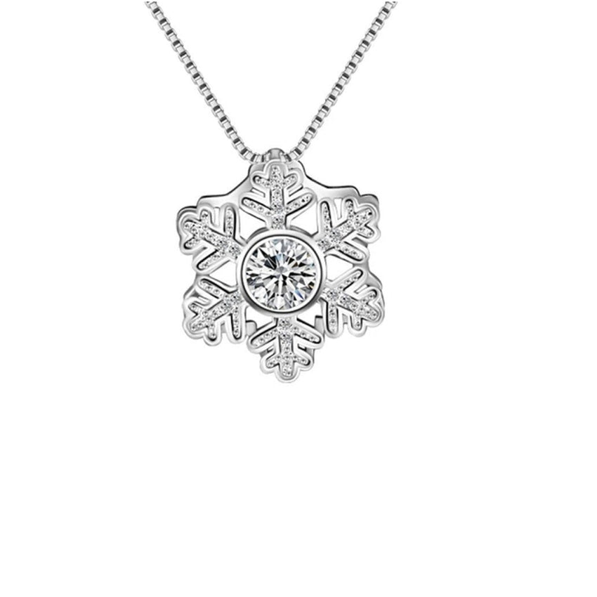 Large Silver And Cubic Zirconia Snowflake Pendant