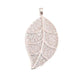 Large Silver Filigree Leaf Pendant