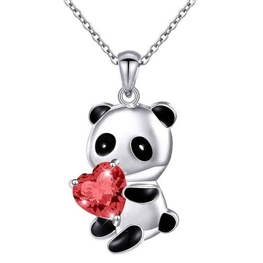 Large Silver Plated Panda Fashion Pendant