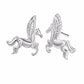 Large Silver Plated Pegasos Fashion Earrings