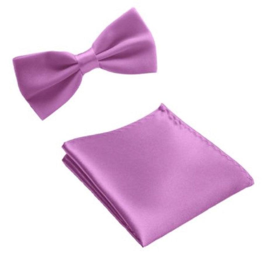 Lavender Purple Matching Bow Tie And Hanky Set