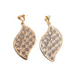 Leaf Effect Gold Clip On Earrings