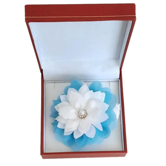 Light Blue And White Flower Wrist Corsage