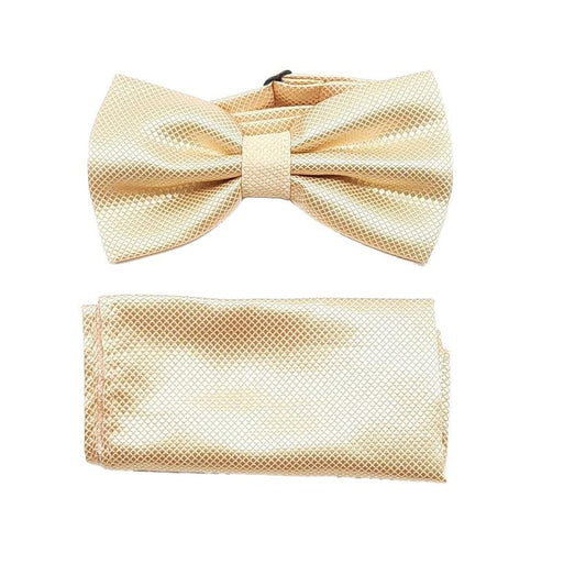 Light Champagne Gold Matching Dicky Bow And Hanky Set