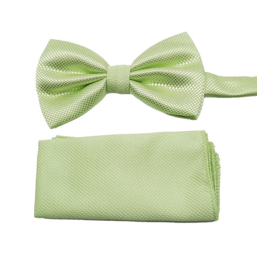 Light Green Bow Tie And Hanky Set