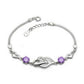 Light Purple CZ Stone Bracelet With Hearts