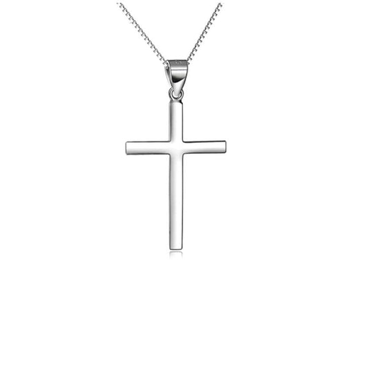 Light Silver Plated Girls Cross on a Sterling Silver Chain