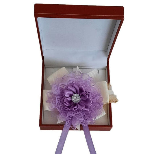 Lilac Lace Flower Centre Wrist Corsage