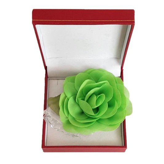 Lime Green Chiffon Rose Flower Wrist Corsage