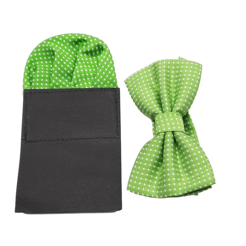 Lime Green Polka Dot Matching Dicky Bow And Hanky