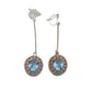 Long Fancy Aqua Blue Clip On Earrings