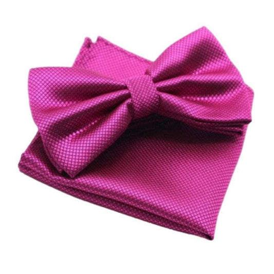 Magenta Purple Criss Cross Patterned Bow Tie Set
