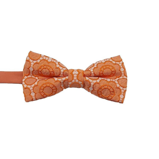Marmalade Orange Floral Pattern Male Adjustable Bow Tie