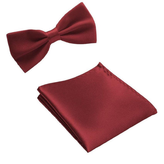 Maroon Burgundy Boys Dickie Bow Set