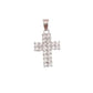 Medium Size Sterling Silver Cubic Zirconia Set Cross Pendant