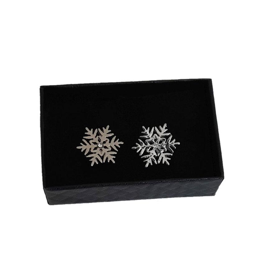 Mens Snowflake Design Cufflinks