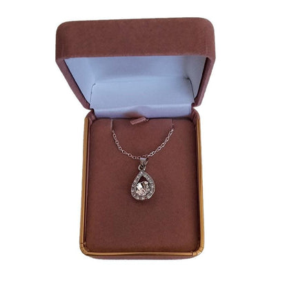 Micro Set Teardrop Cubic Zirconia Bling Pendant