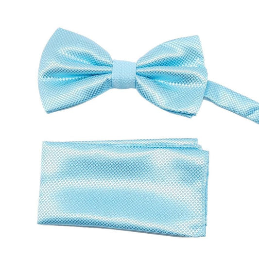 Mint Green Criss Cross Pattern Bow Tie Set