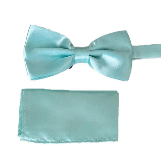 Mint Green Matching Hanky And Bow Tie Set