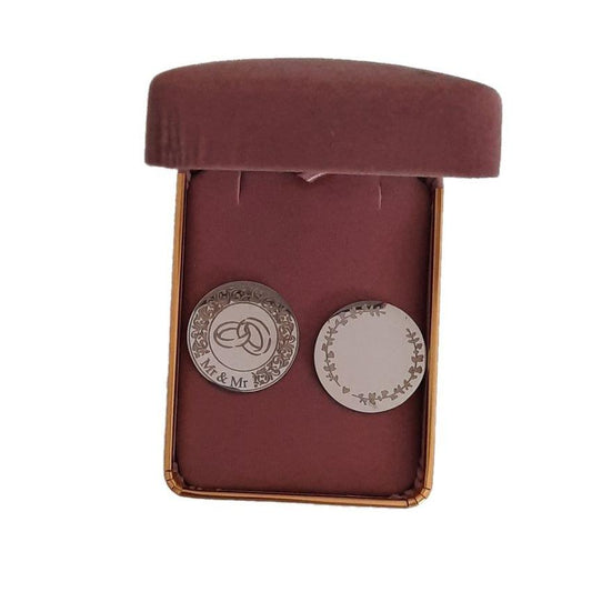 Mr And Mr Token Coin With Wedding Ring Engraved Centre