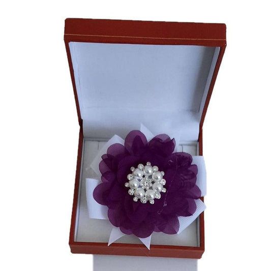 Mulberry Purple Flower Wrist Corsage