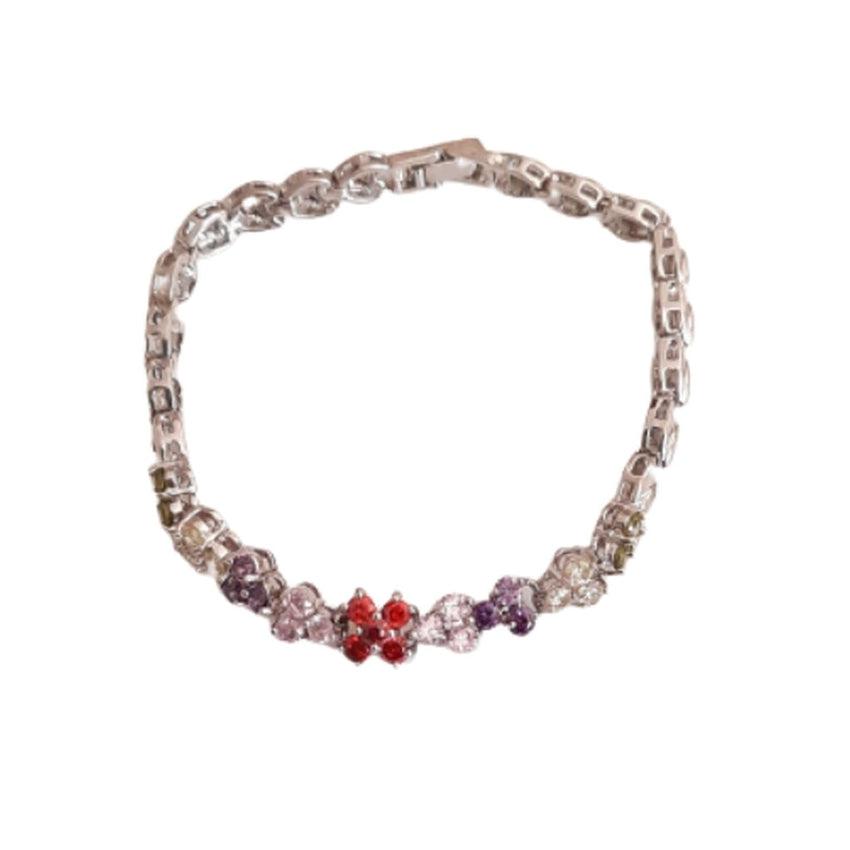 Multi Coloured Flower Stone Bracelet
