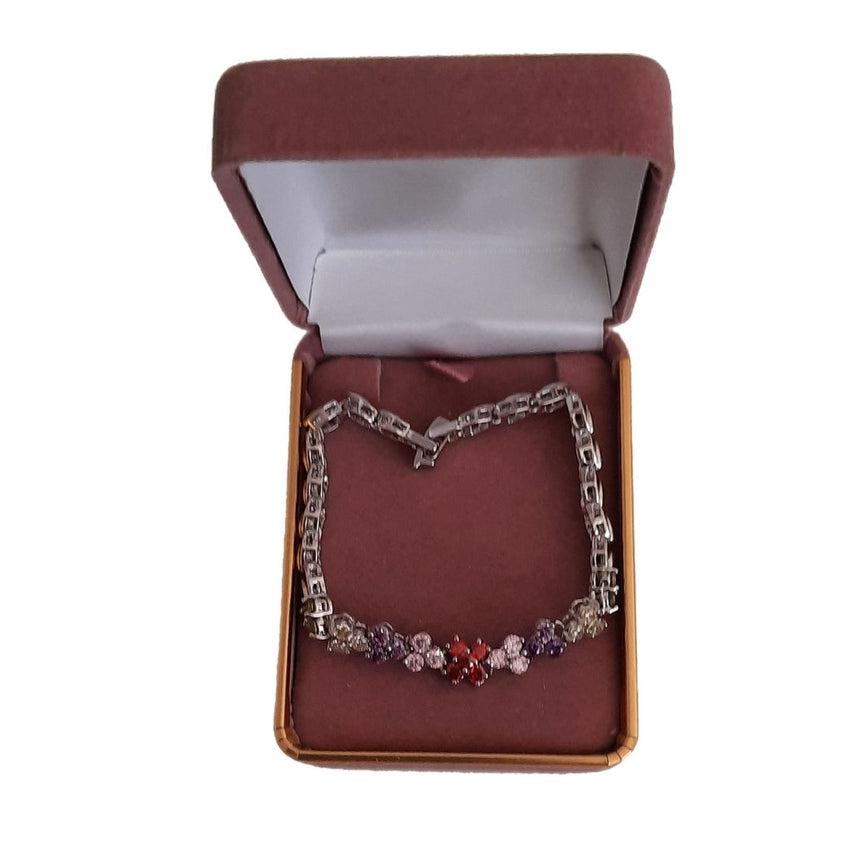 Multi Coloured Flower Stone Bracelet