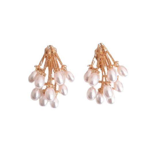 Multiple Pearl Drop Clip On Earrings