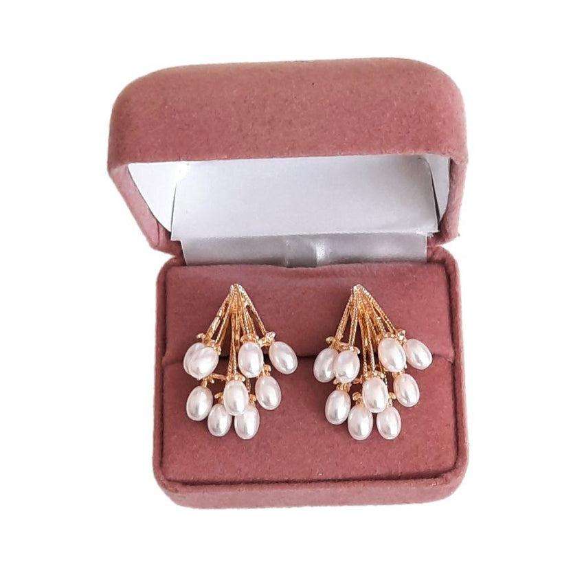 Multiple Pearl Drop Clip On Earrings