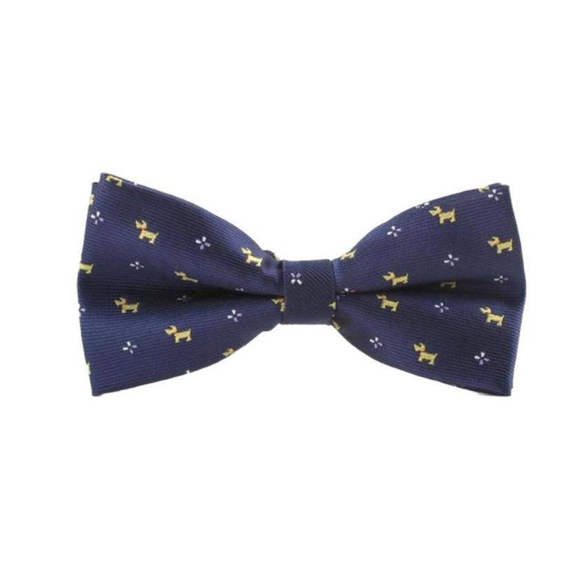 Navy And Yellow Dog Boys Dicky Bow