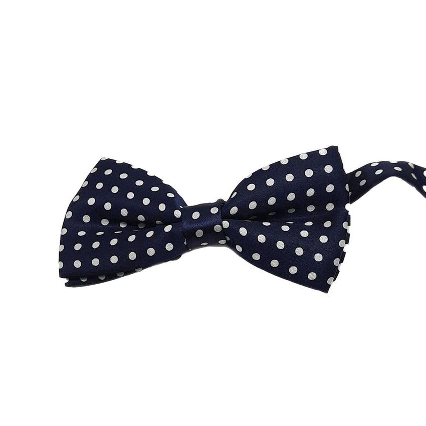Navy Blue Bow Tie With White Dots