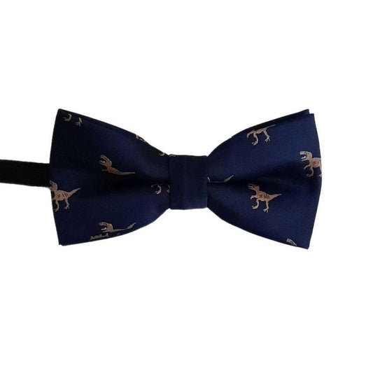 Navy Dinosaur Boys Adjustable Bow Tie