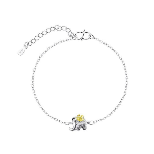 Older Girls Sterling Silver Elephant Charm Bracelet